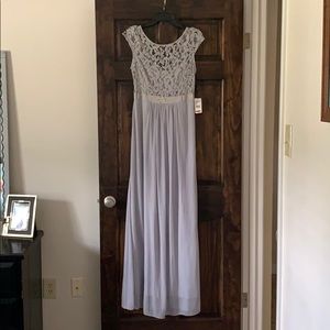 Adrianna Papell Lace Stretch Tule Gown